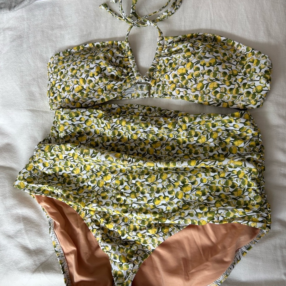 J.crew Liberty Floral Bikini Set with Lemon Print